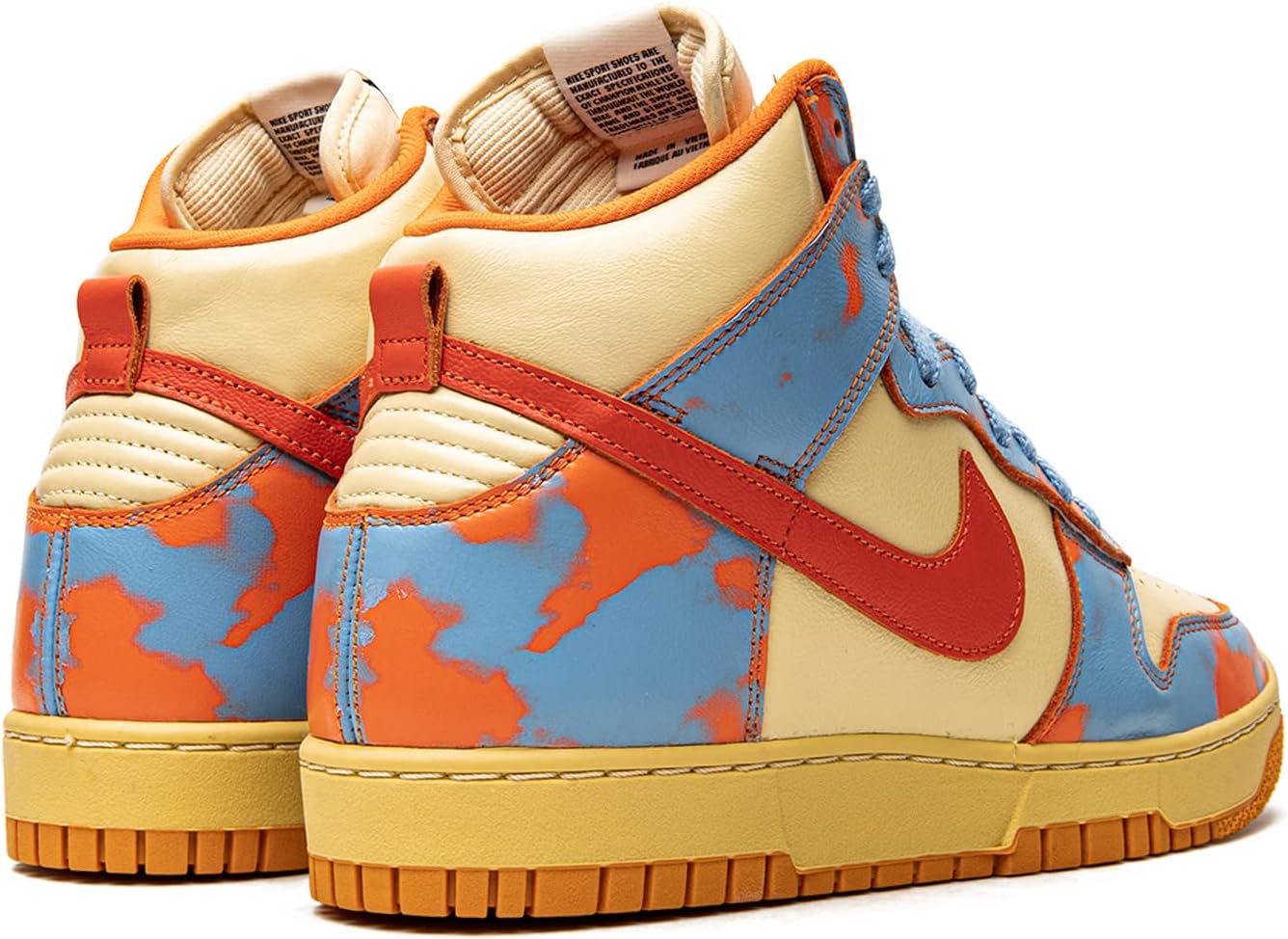 Orange Acid Wash High Top Sneakers Z120
