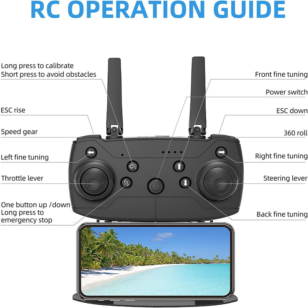 1080P HD FPV Mini Drone with Carrying Case, 2 Batteries X26900