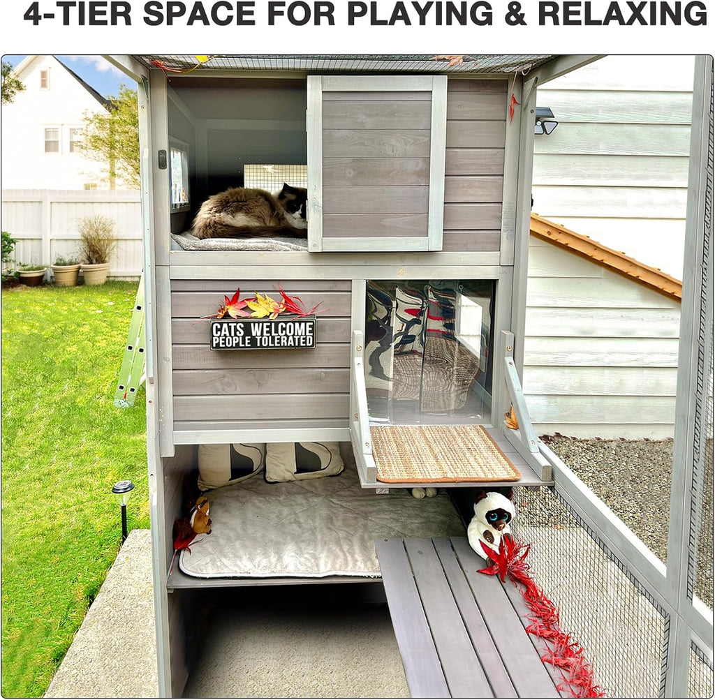 Large Cat House with 4 Levels, 77" L Y565