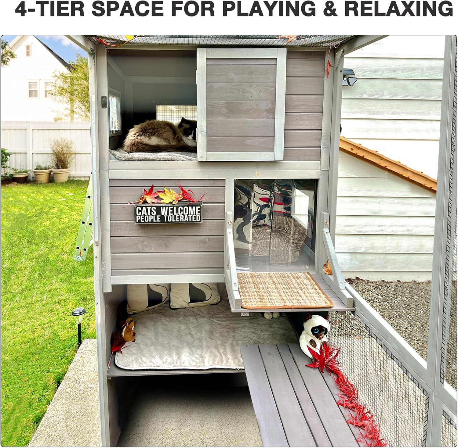 Large Cat House with 4 Levels, 77" L Y565