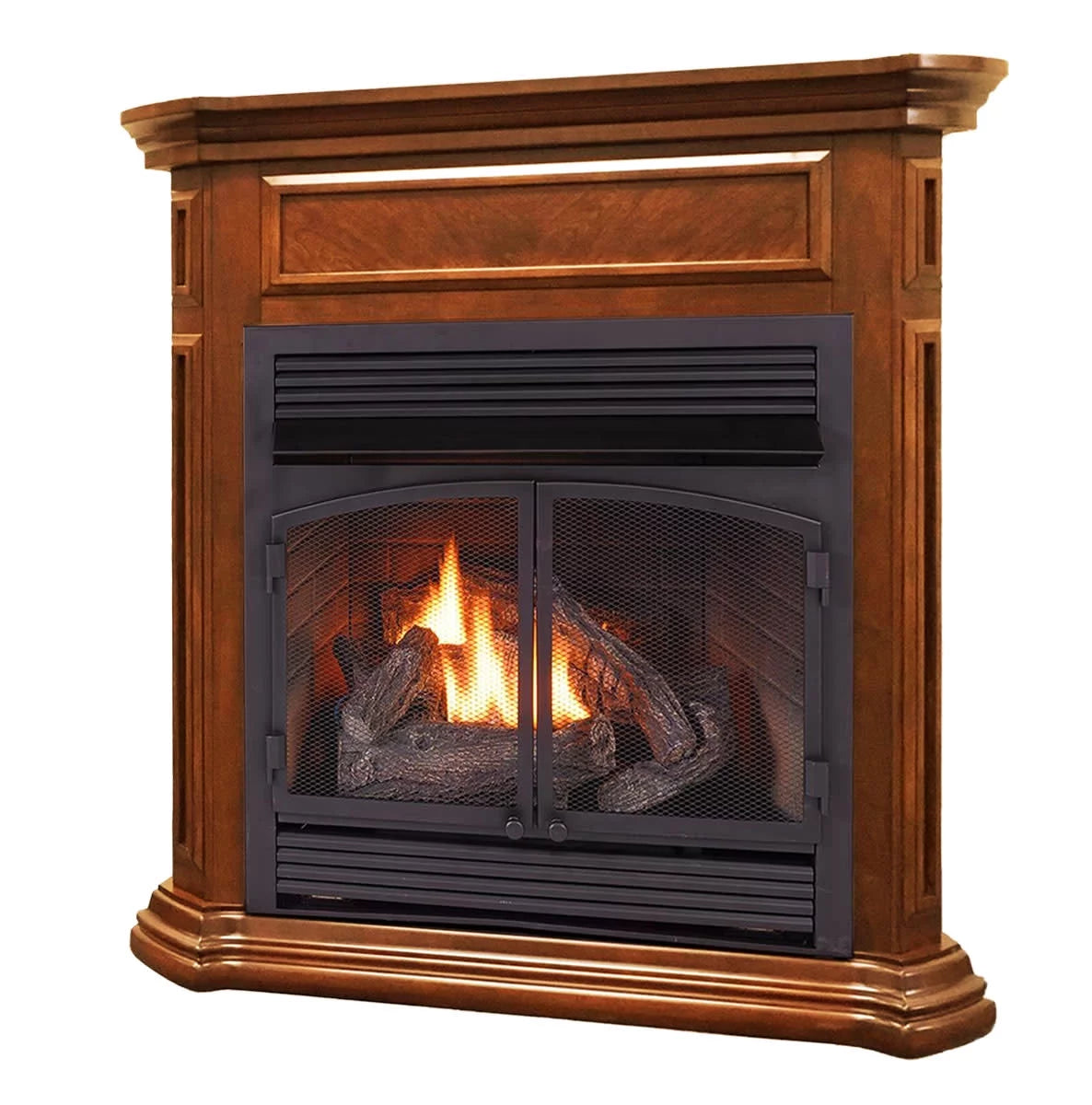Dual Fuel Ventless Gas Fireplace, 32,000 BTU, Remote Control W343