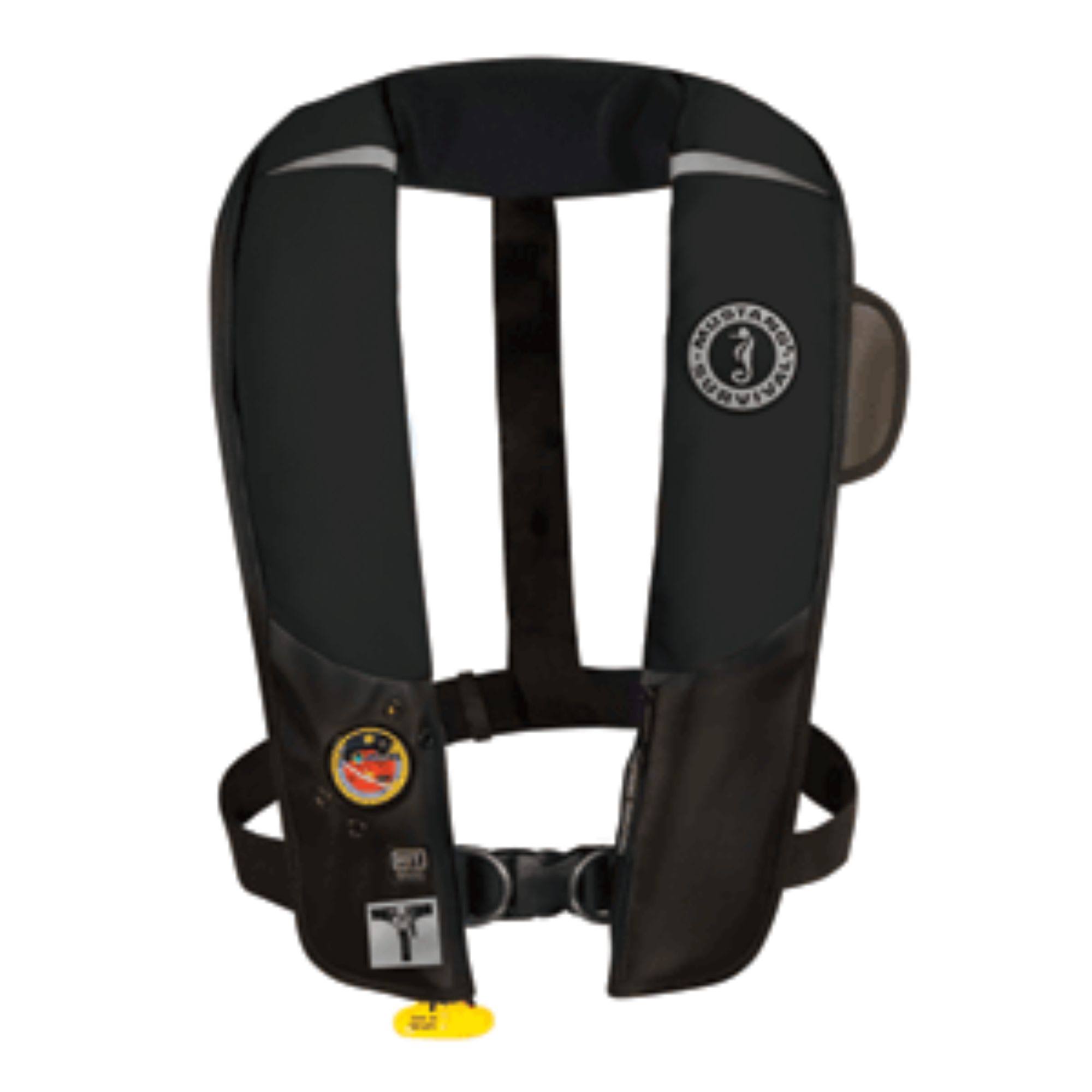 Black Inflatable Automatic PFD with Harness L876