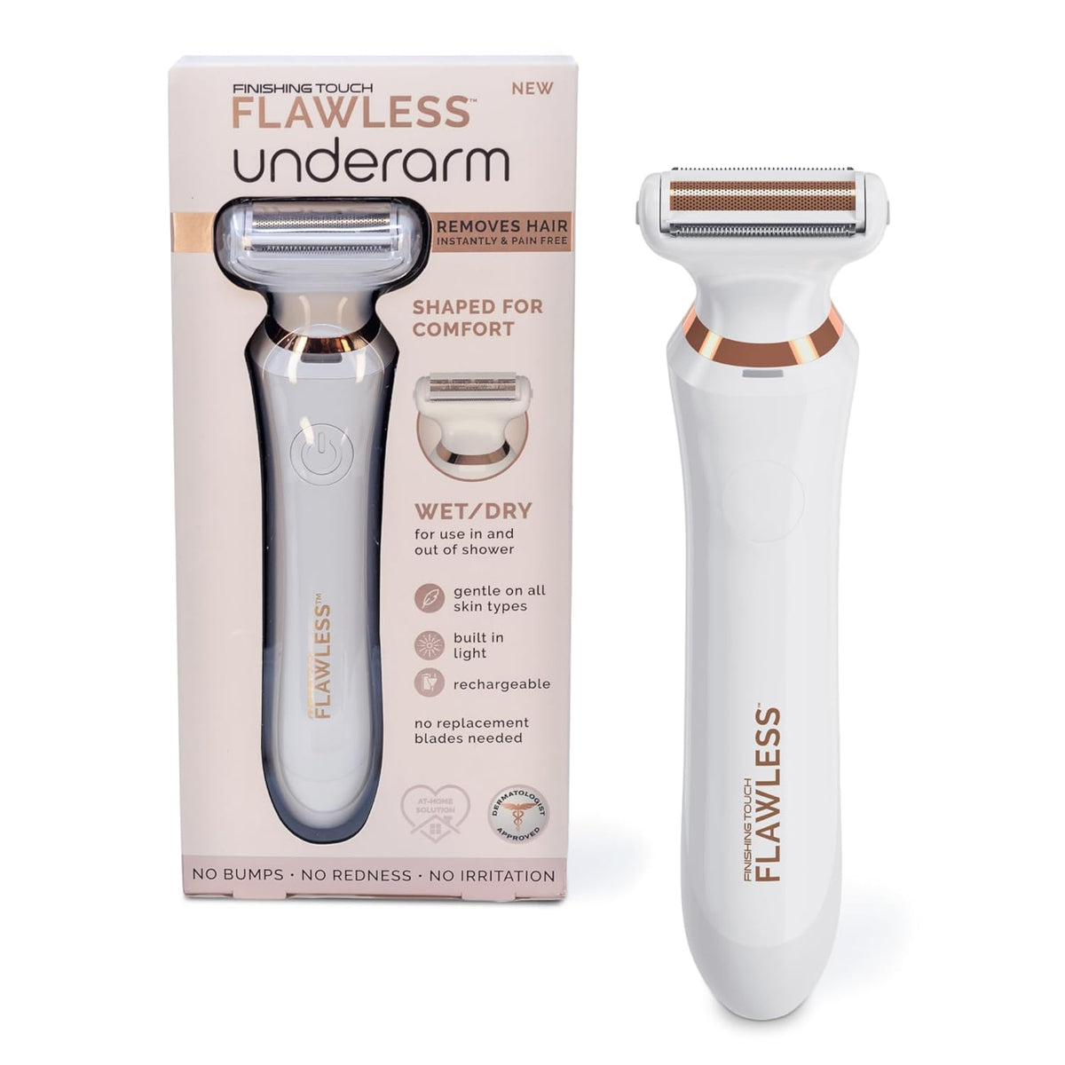 Finishing Touch Flawless Underarm Hair Removal Electric Razor Device, Cordless Groomer H98595