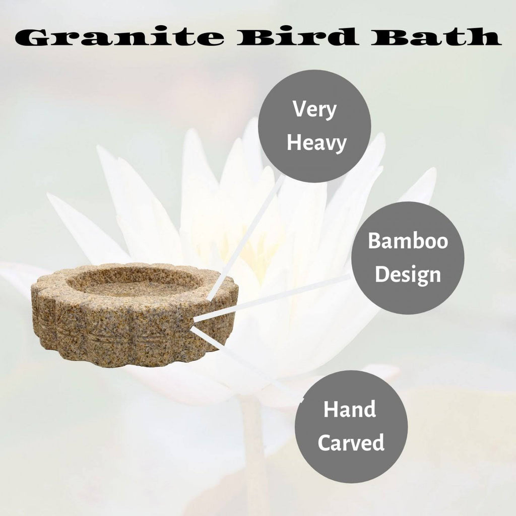 Hand Carved Stone Bird Bath U22410