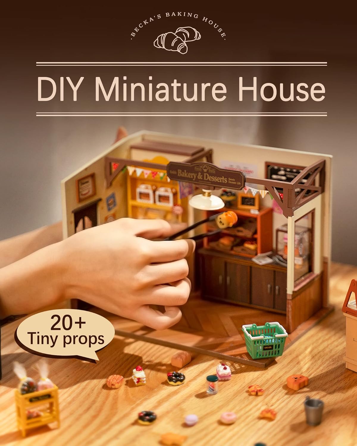 Miniature Dollhouse Kit with LED Lights K476347