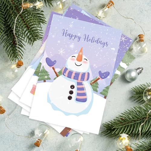 24 Cute Snowman Christmas Cards Set with Envelopes, 4x6 Inch T9766