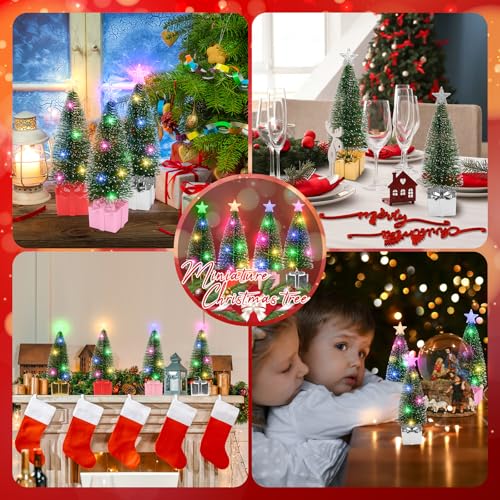 4 Pack Tabletop Christmas Tree with LED Lights H27142