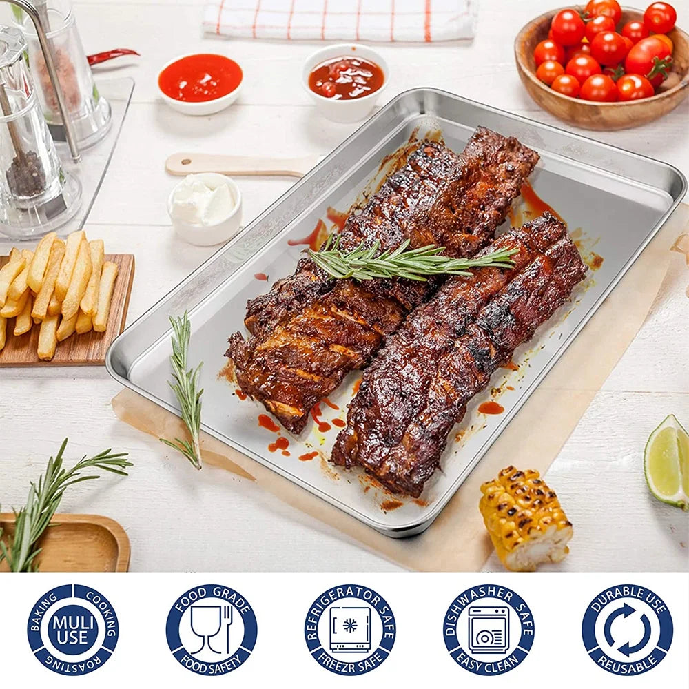 Set of 3 Stainless Steel Baking Pans C3380
