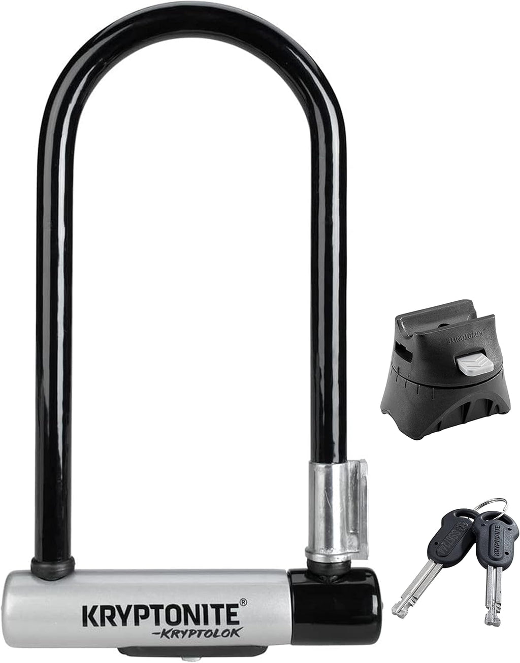 Black Heavy Duty Bike U-Lock with Mounting Bracket and Keys G639202