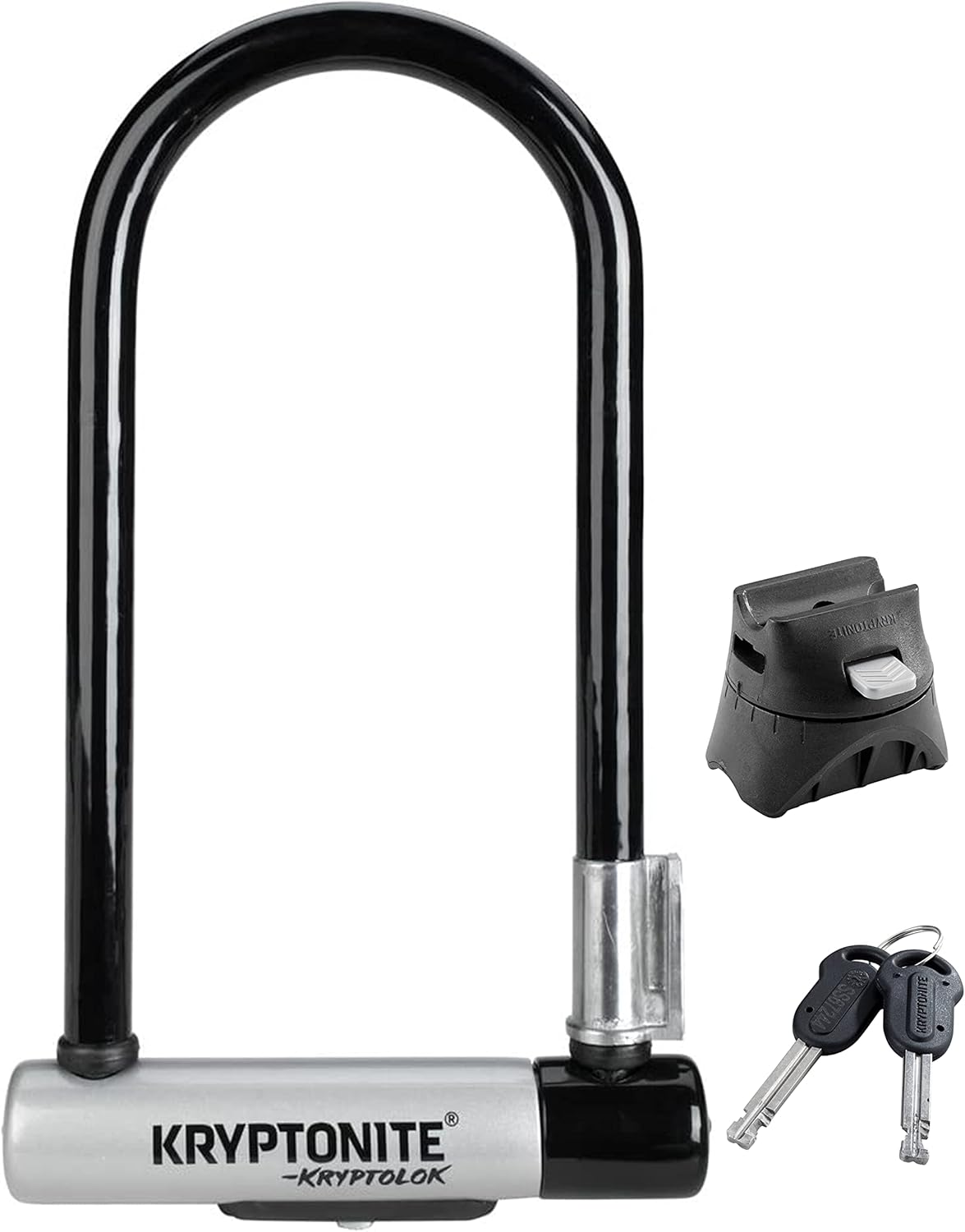Black Heavy Duty Bike U-Lock with Mounting Bracket and Keys G639202