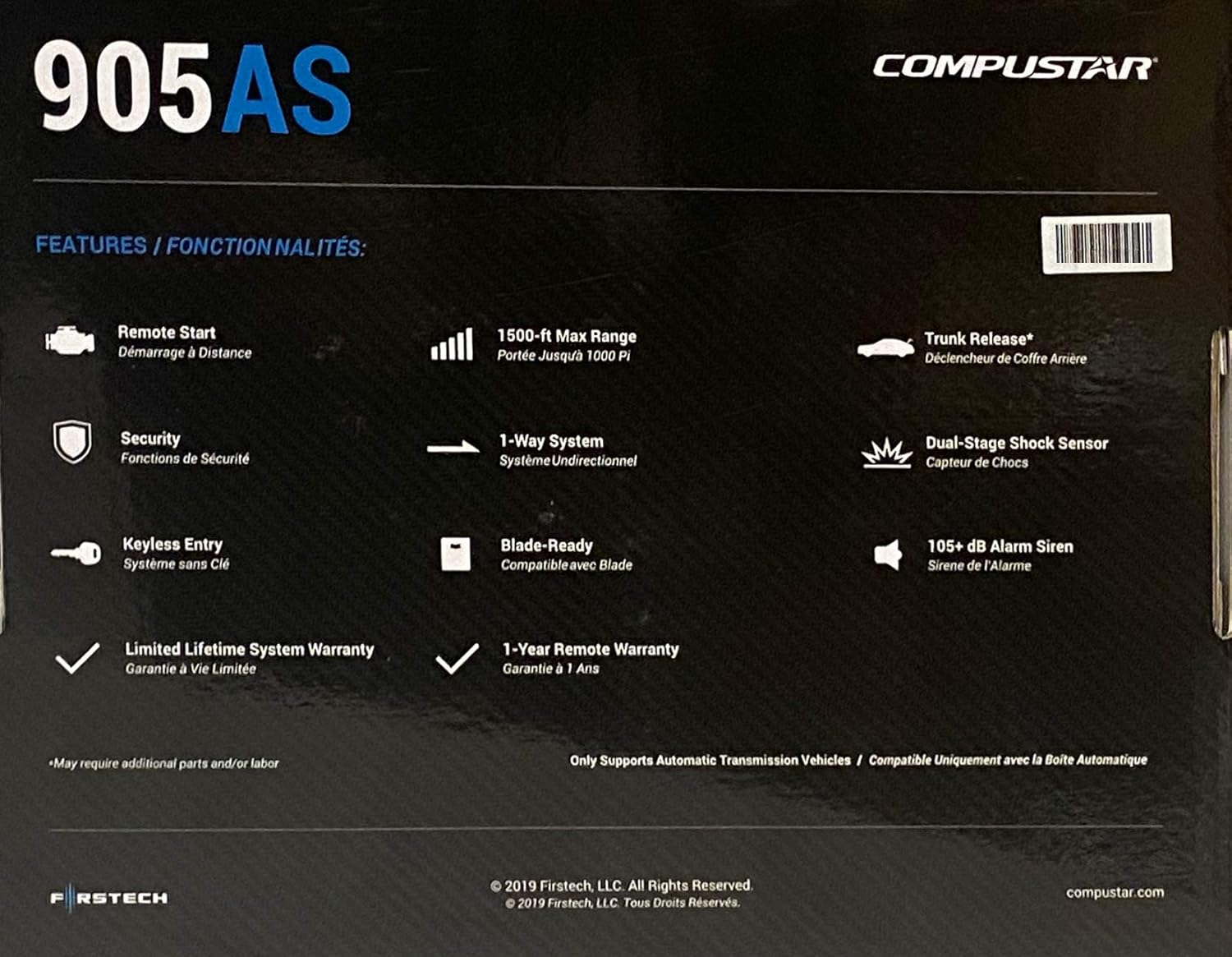 4 Button 1 Way Alarm & Remote Start System 1500' Range E423