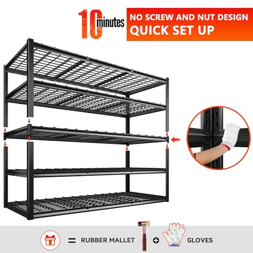 60" W x 24" D x 72" H Heavy Duty Adjustable Metal Shelving B468
