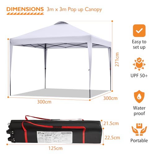 Silver-Coated White Pop Up Canopy Tent O345