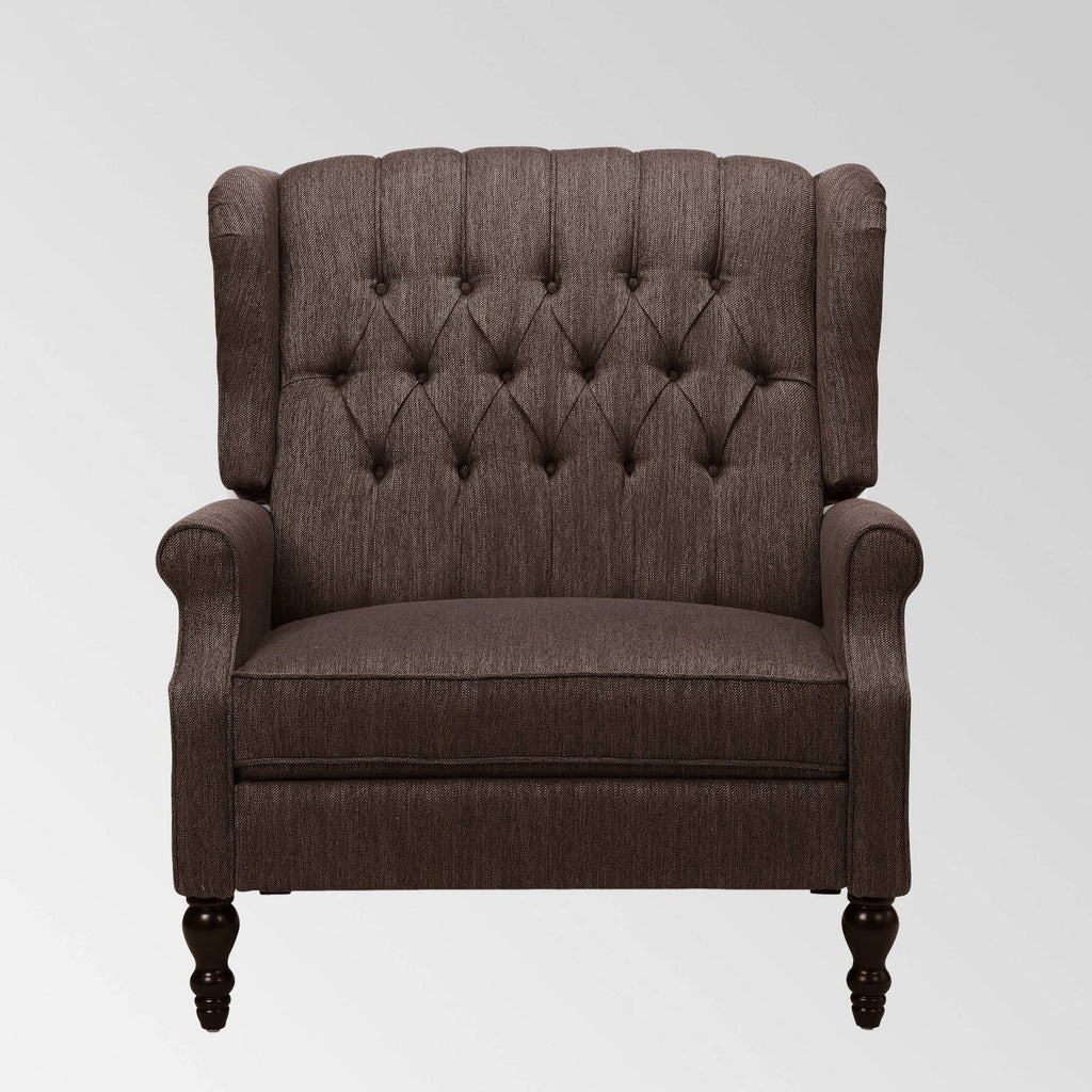 Oversized Tufted Fabric Push Back Recliner W8009