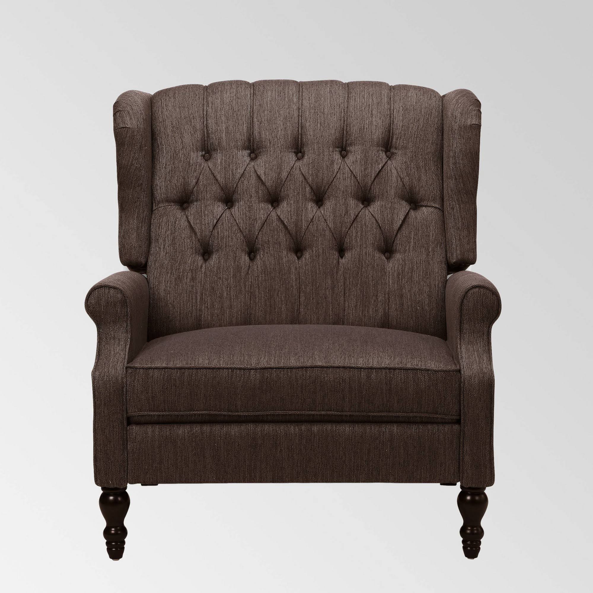 Oversized Tufted Fabric Push Back Recliner W8009