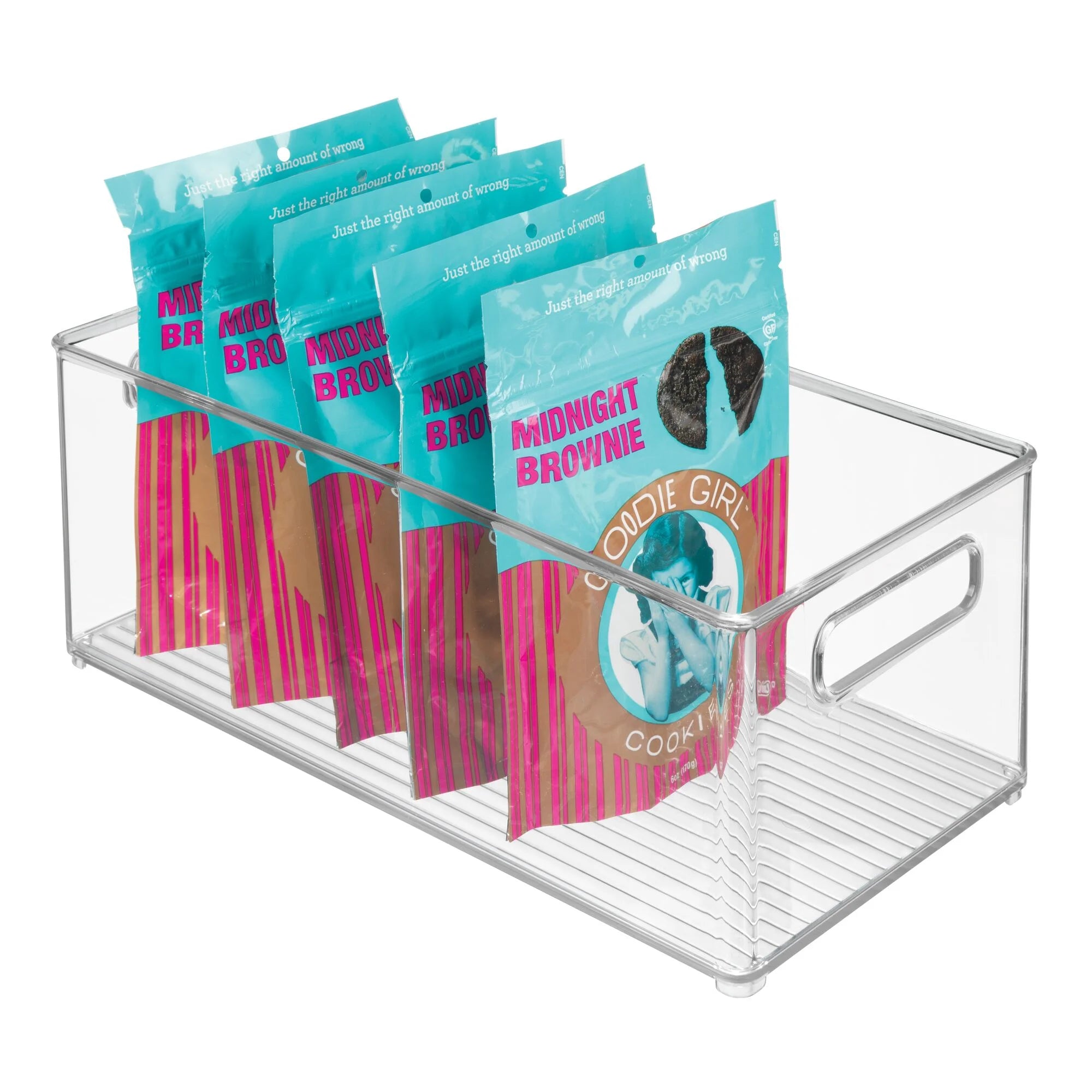 Large Deep Plastic Storage Organizer Bin with Handles, Clear M10652