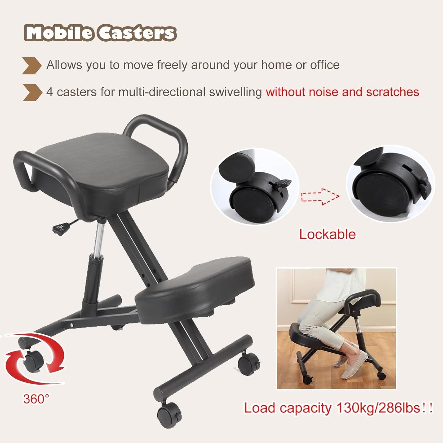 Ergonomic Kneeling Chair with Arm J42953