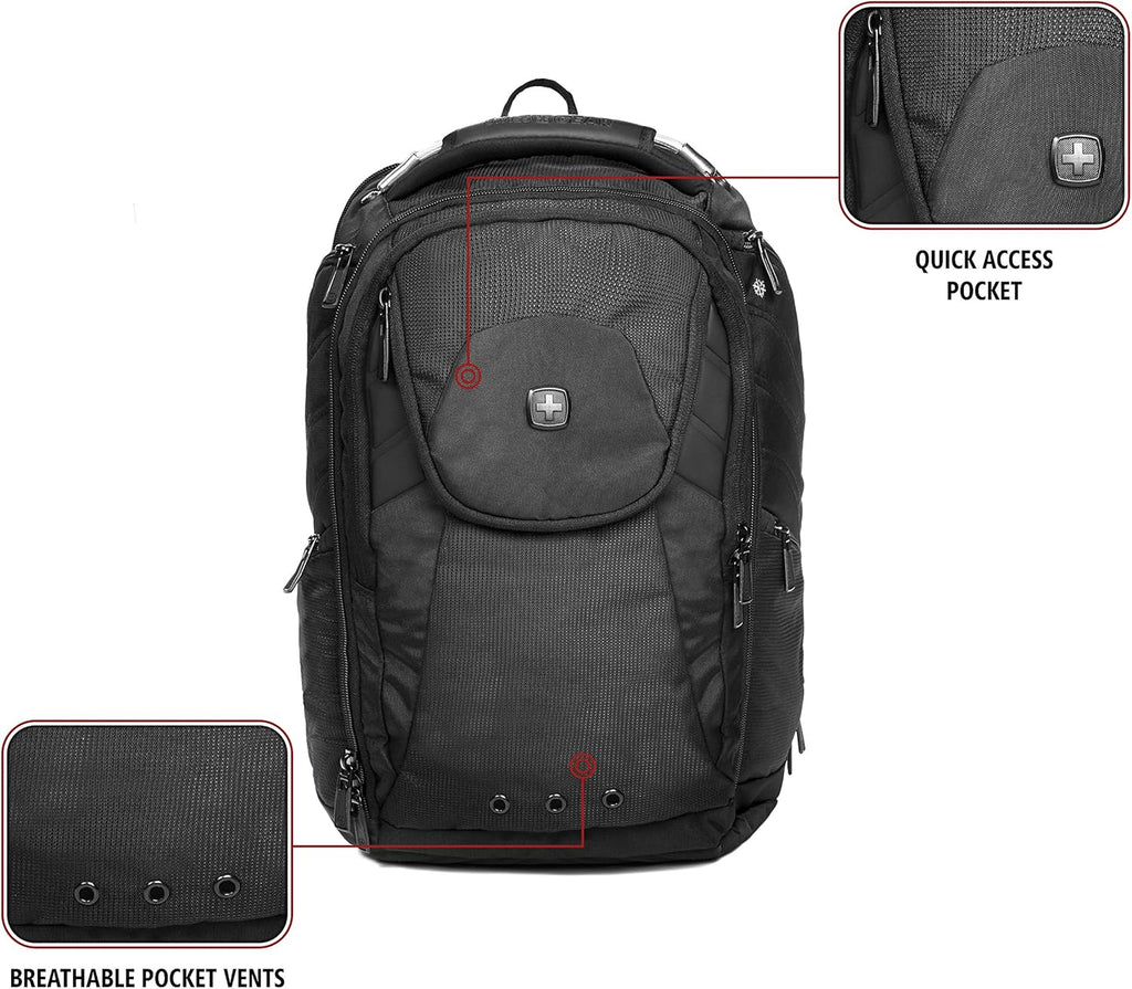Black 17-Inch Laptop Backpack I787