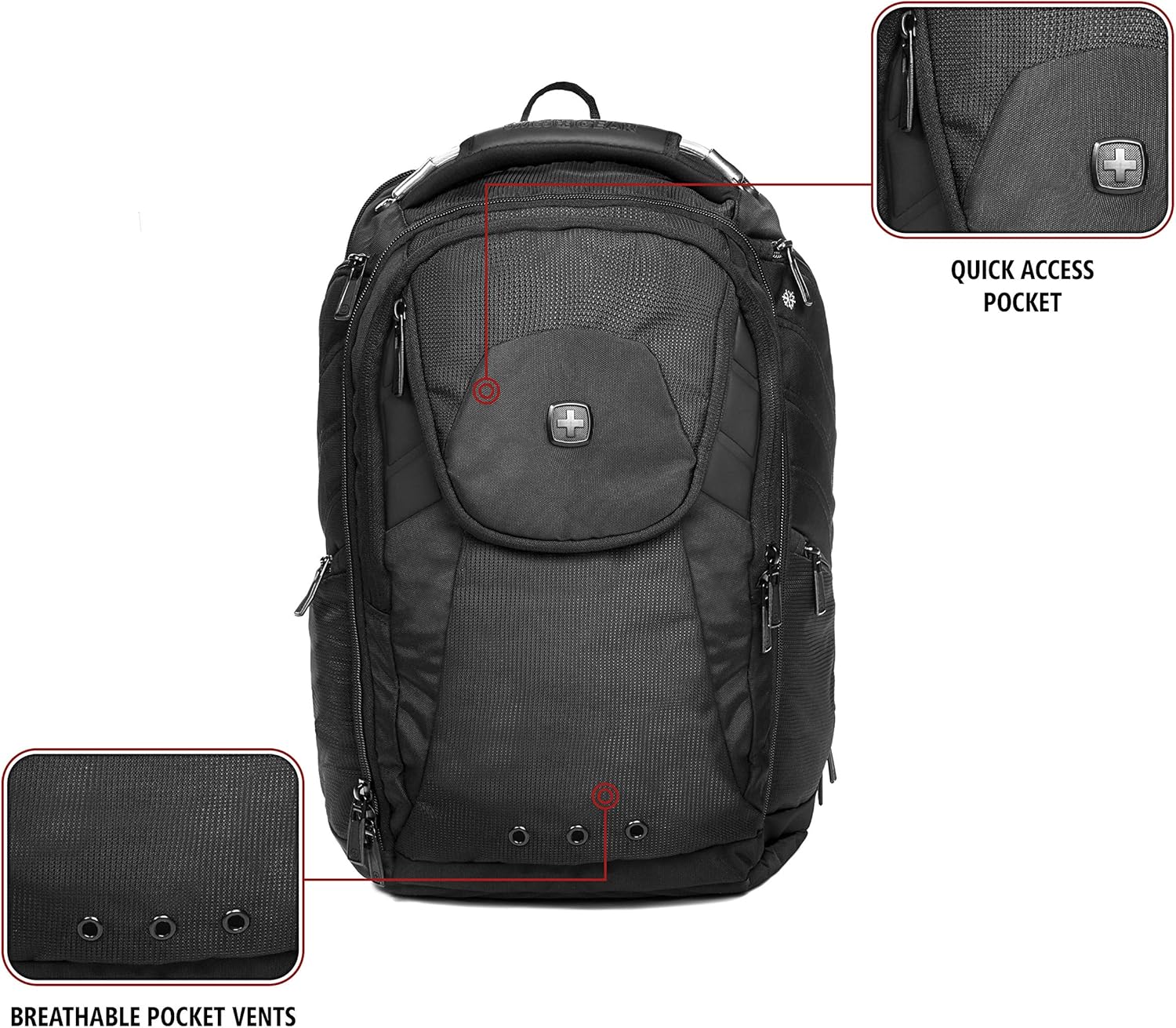 Black 17-Inch Laptop Backpack I787