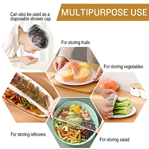 200PCS Reusable Elastic Plastic Bowl Covers S304843
