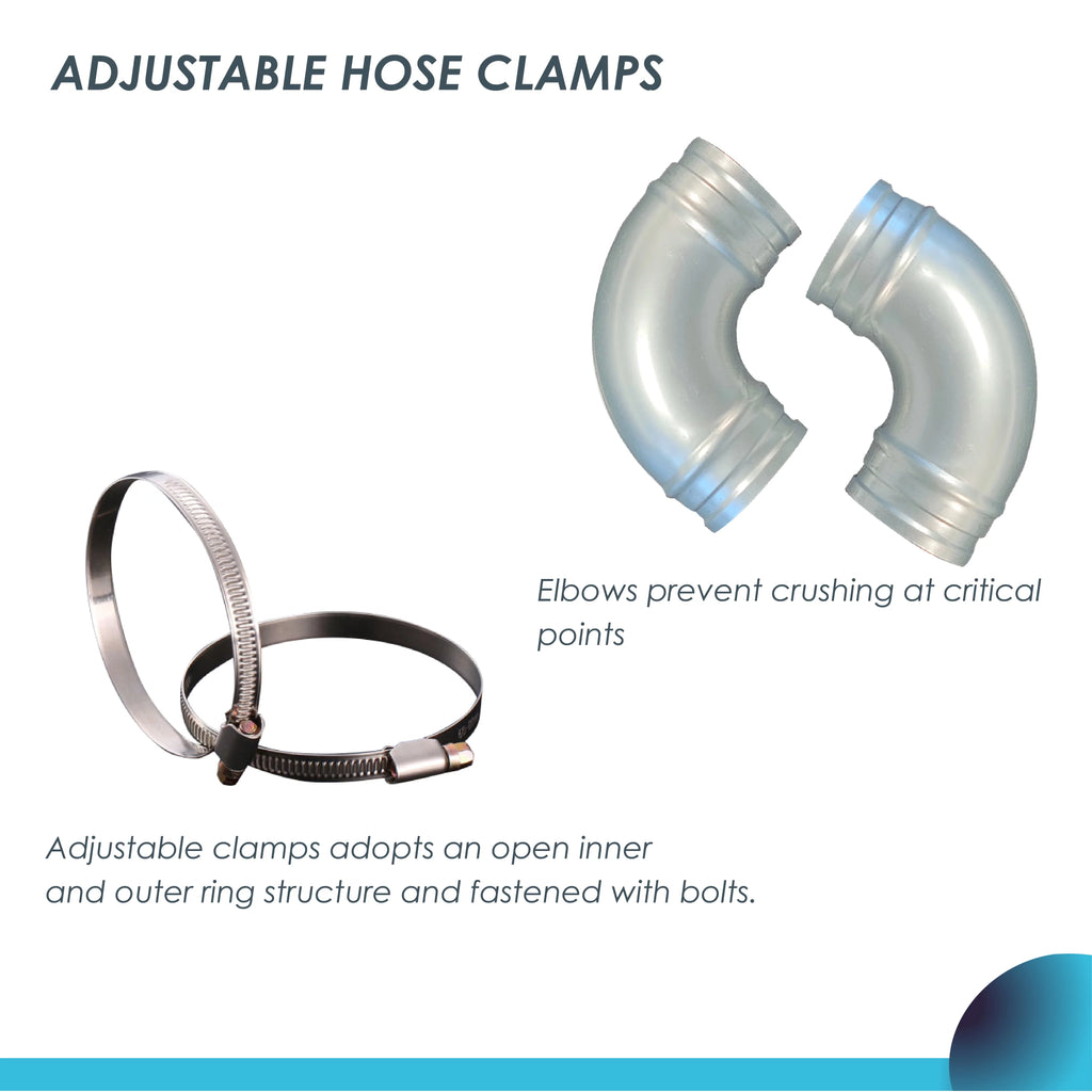 4 inch Dryer Exhaust Duct Kit with 2 Elbows and 2 Clamps S8715