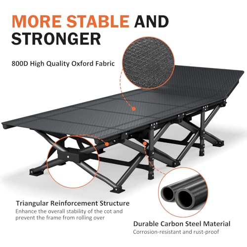 Camping Cot with Cushion Portable Folding Bed (Gray) C110