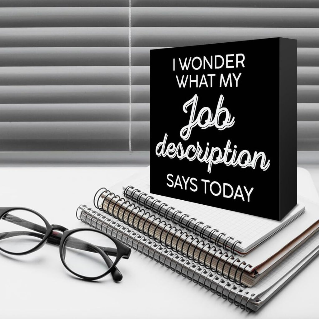 Black Wooden Box Sign Desk Decor R2105