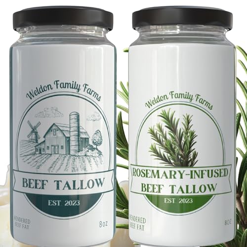Rendered Beef Tallow, 2 pack, Grass fed, 16oz Total L702