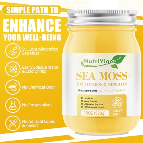 12 OZ Organic Sea Moss Gel Strawberry Banana Flavor I3685