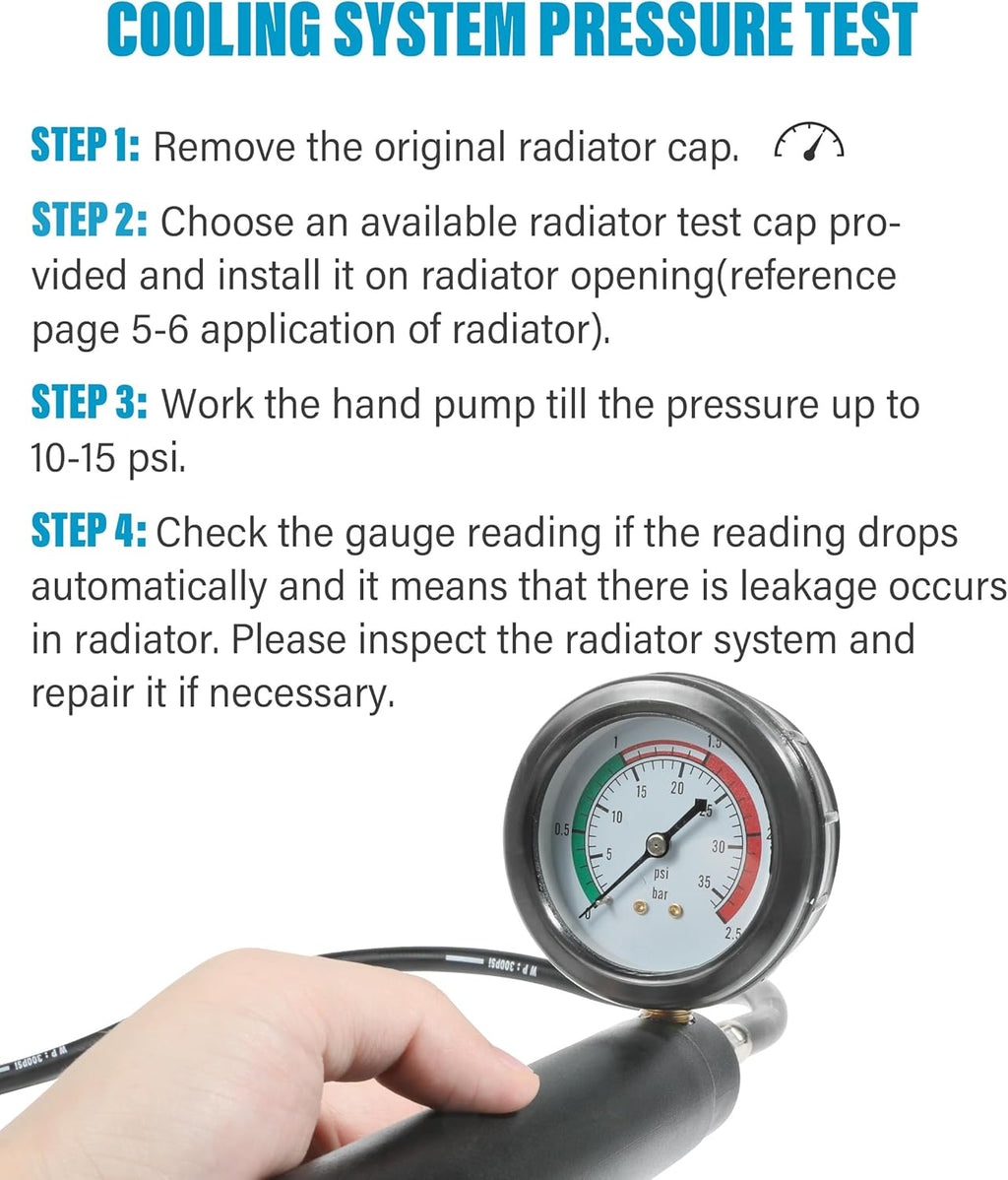 Radiator Pressure Tester Kit Coolant Pressure Tester Tool H98322