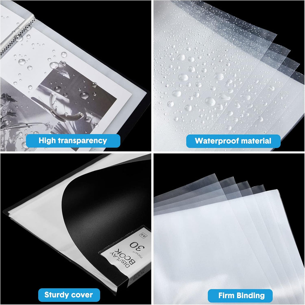 24 Pcs Black 30 Pocket Art Portfolio Binder P9842