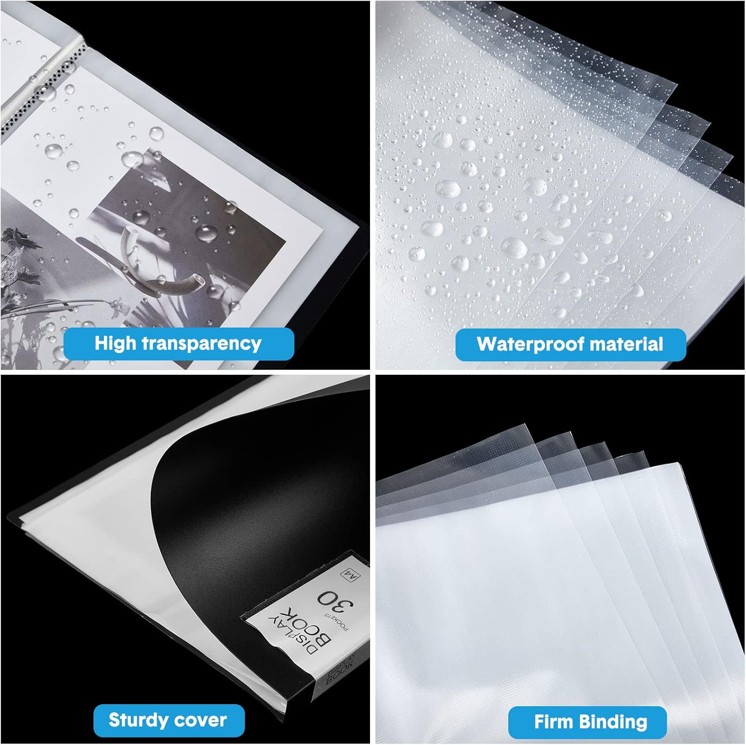 24 Pcs Black 30 Pocket Art Portfolio Binder P9842