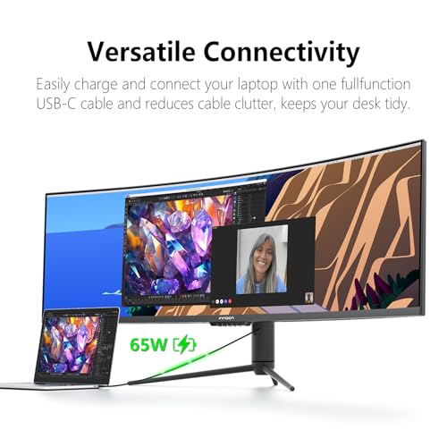 45 Inch Ultrawide Curved Gaming Monitor, 5120 x 1440p, HDR400, Black D52841