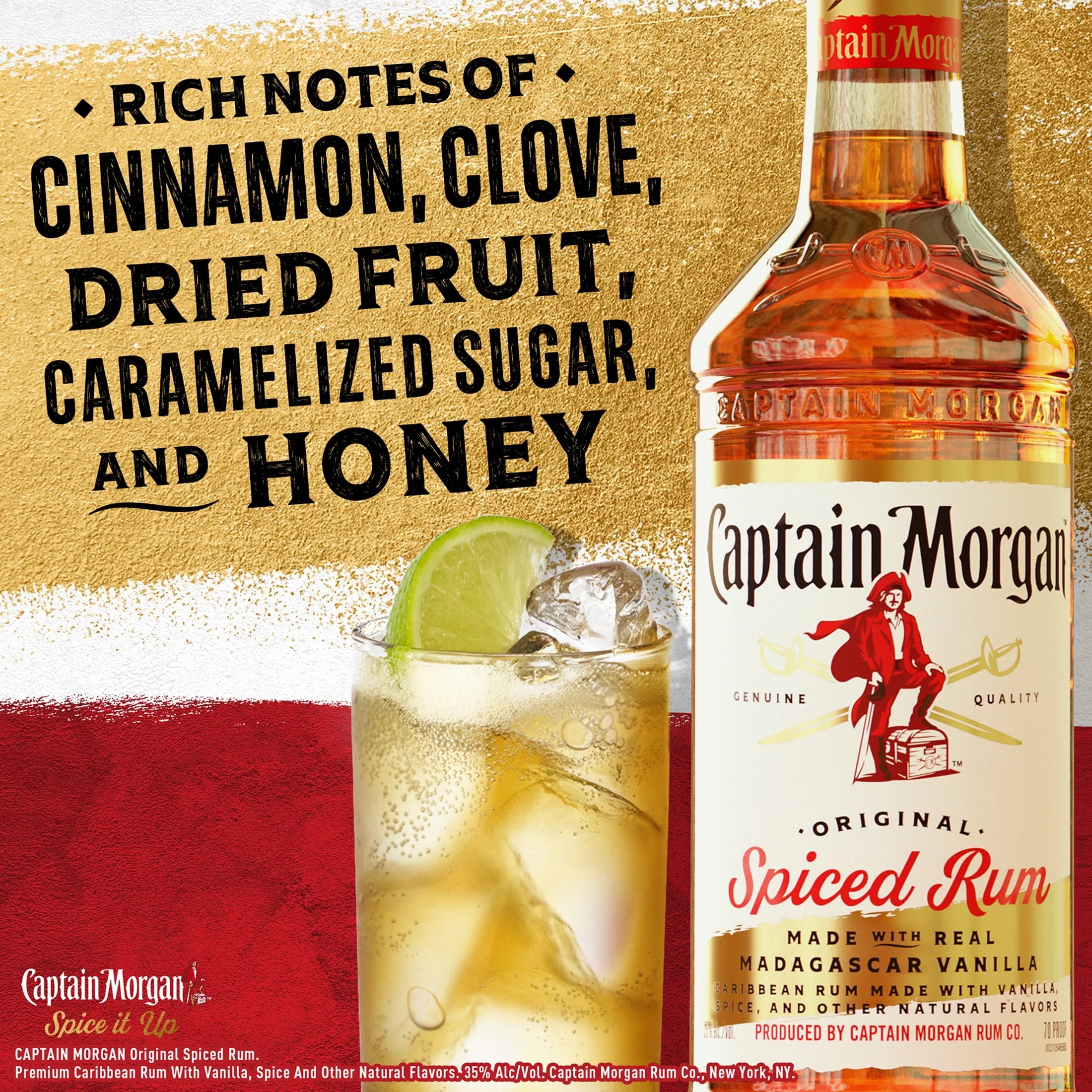 Original Spiced Rum, 750 mL, 35% ABV B254588