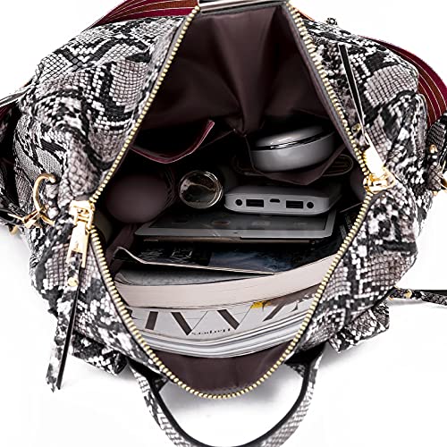 Grey Snake Print Backpack E7454