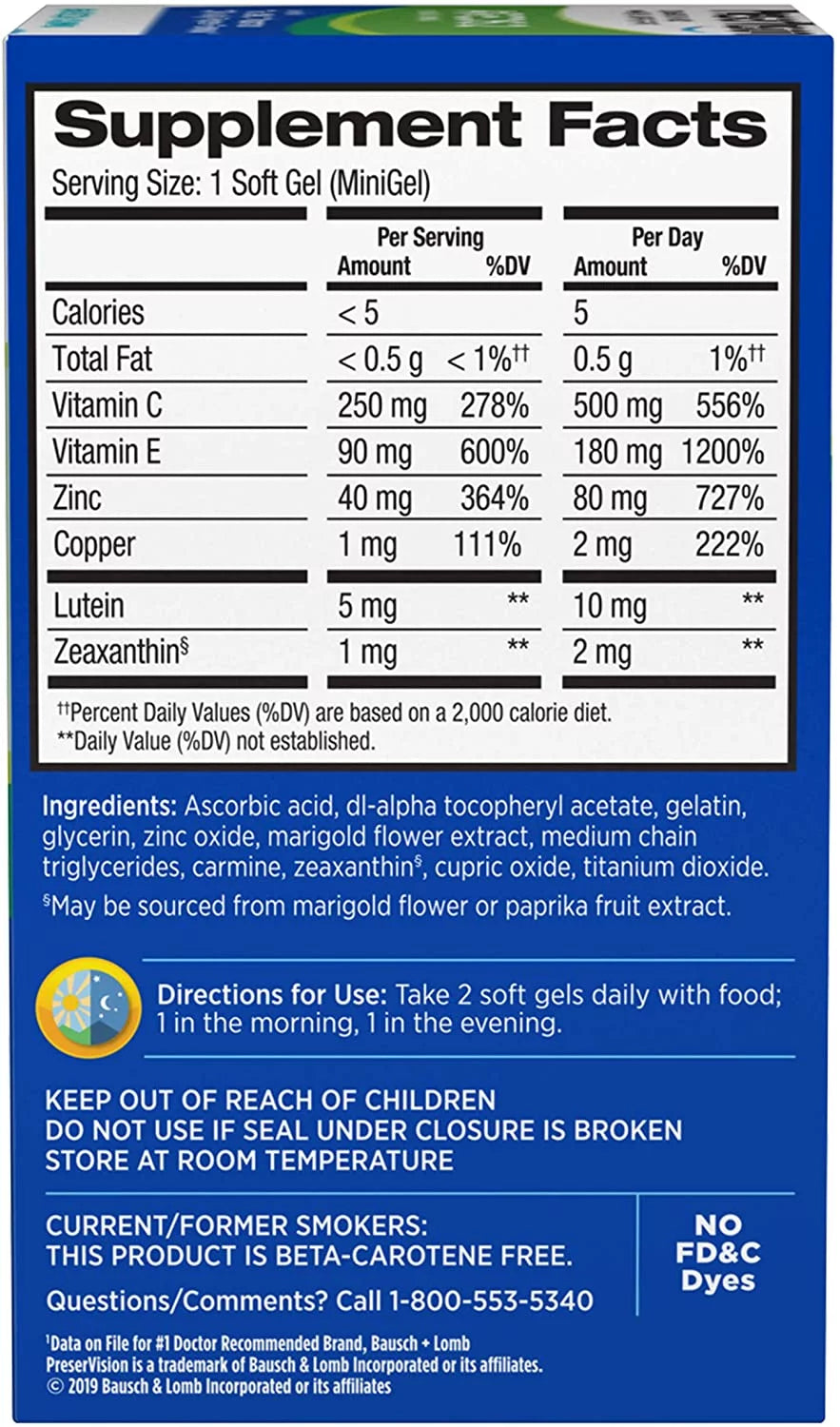120 Softgels Eye Vitamin & Mineral Supplement M982