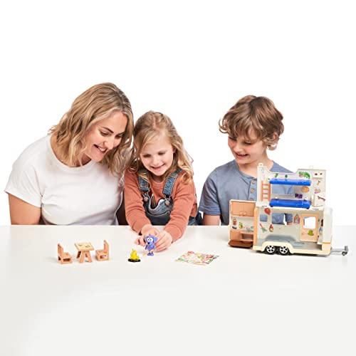 Bluey Caravan Playset with 2.5-3 inch Figures, Camper Van, 2 Figures, 5 Accessories, 1 Sticker Q216