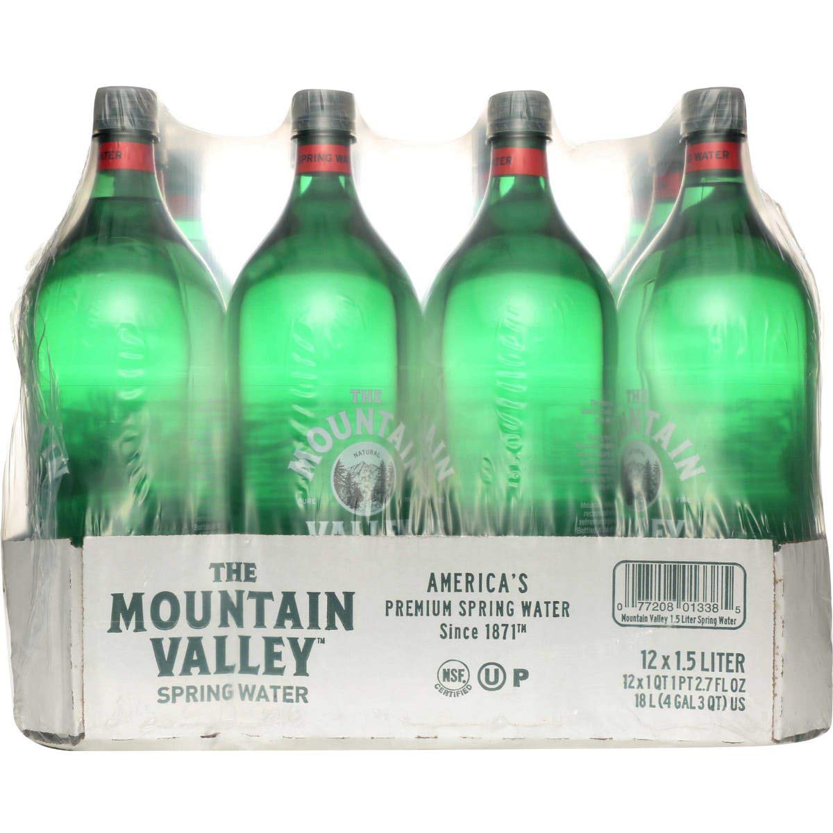 1.5 Liter Flat Cap Pet Bottle Spring Water - 12 per case F523