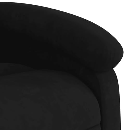 Black Velvet Massage Recliner Chair with Adjustable Footrest and Headrest X1648