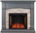 Cool Slate Gray Electric Fireplace Q986348
