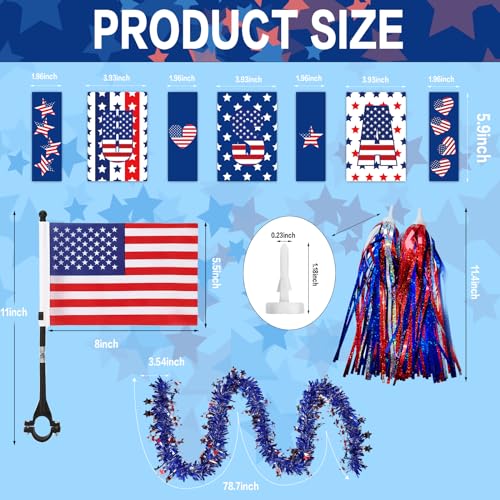 American Flag Bike Decorations with Ribbon Streamers S3134