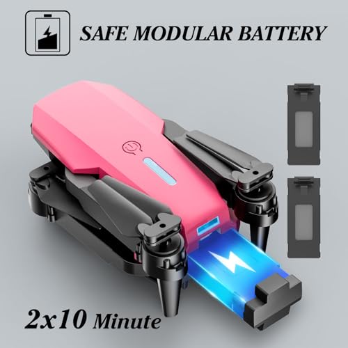 Mini Drone with Camera 1080P, Foldable, 2 Batteries, Black D35519