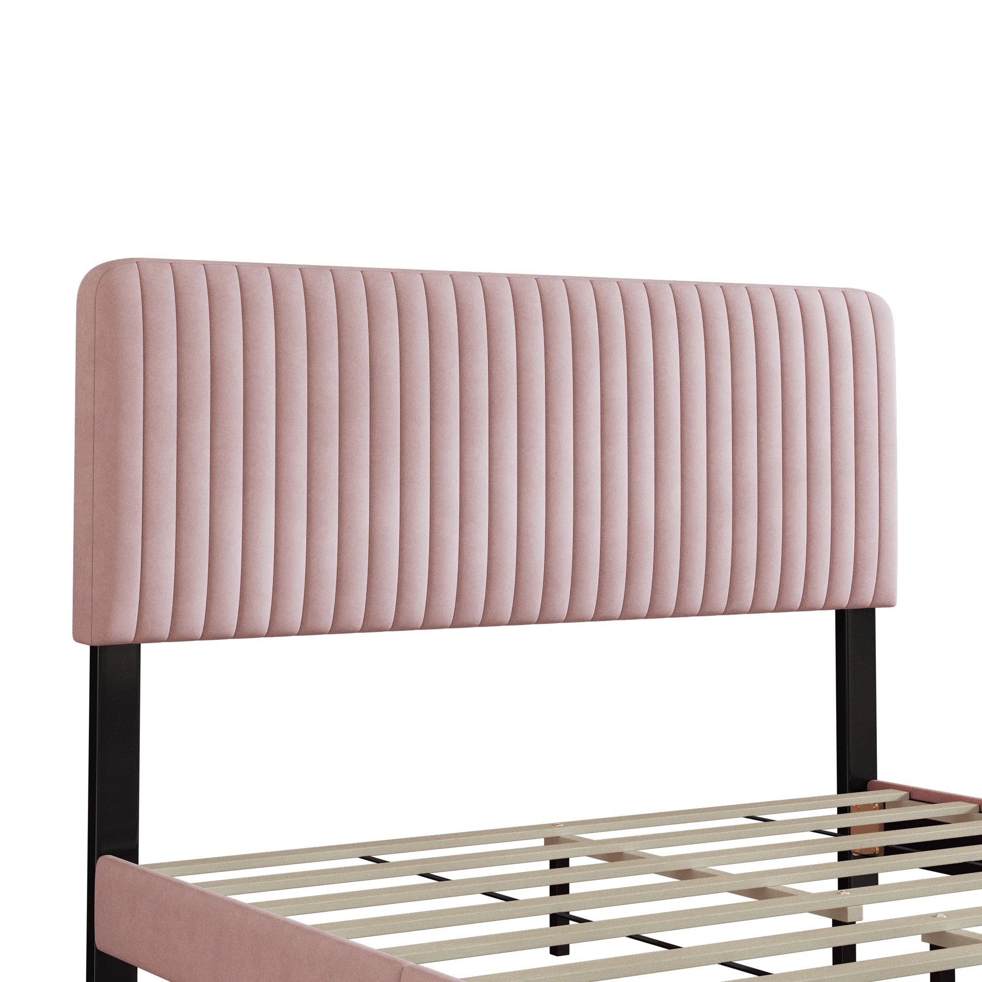 Pink Velvet Upholstered Platform Bed G865908