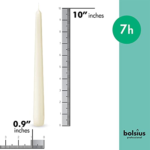 Ivory Taper Candles 100 Count 10 Inch Cotton Wick H951506