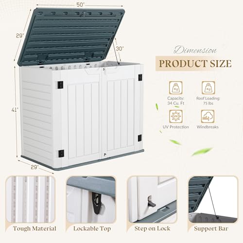White 34 Cu. Ft. Outdoor Resin Storage Shed J654