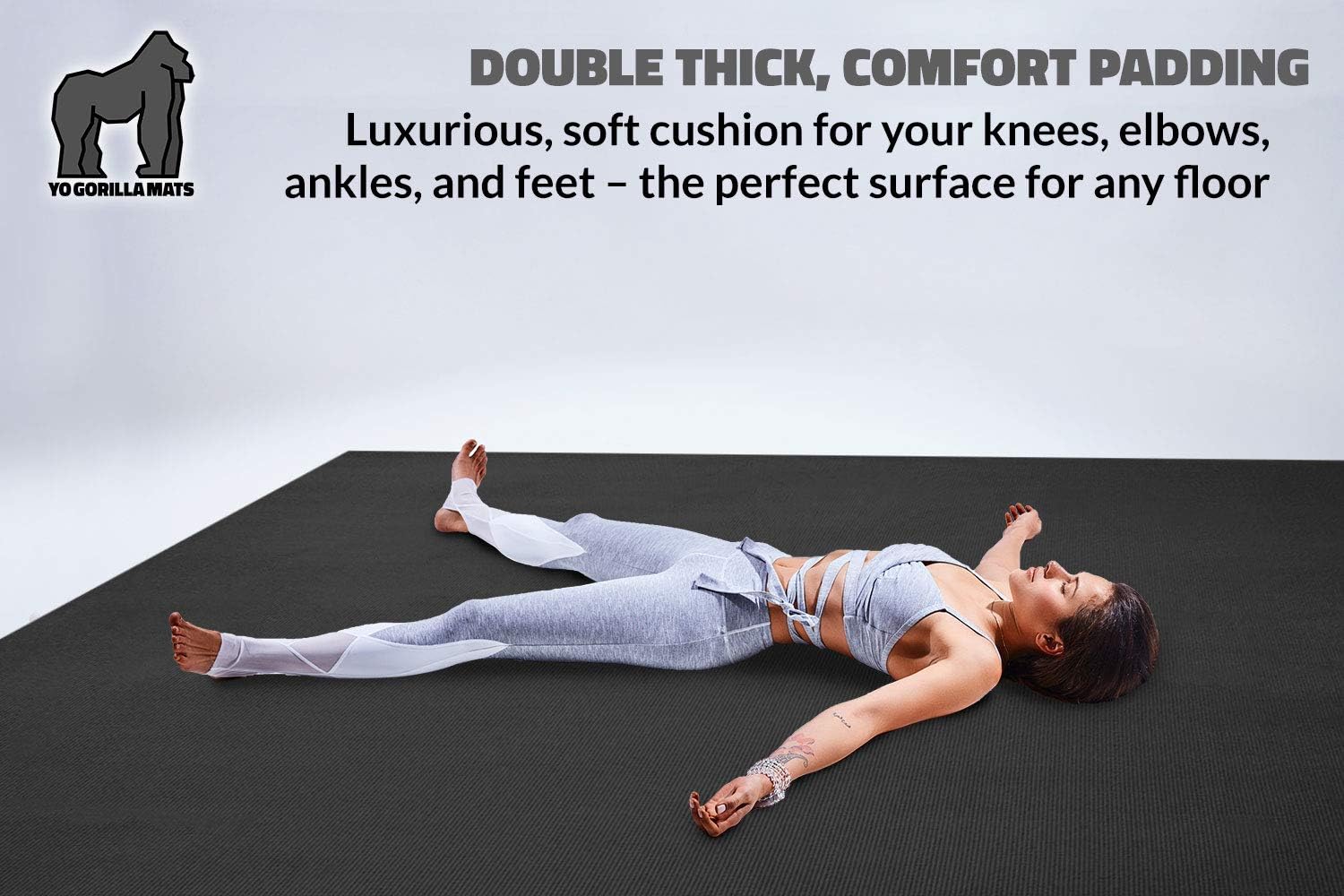 Large Yoga Mat 7' x 5' x 8mm Non-Slip Exercise Mat B480993