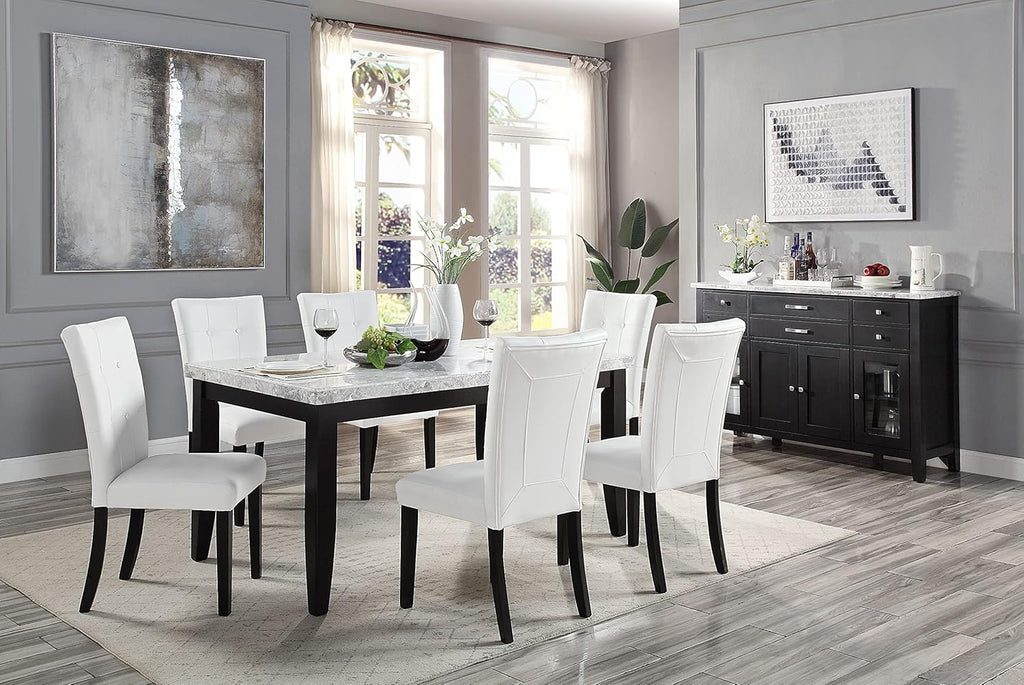 Rectangular Marble Top Dining Table in Black I765