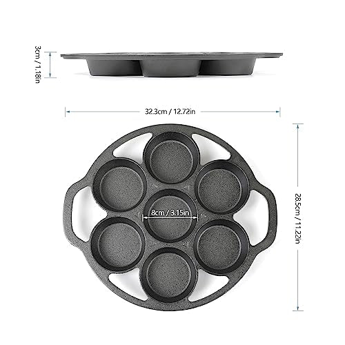 7-Mold Cast Iron Cake Pan I89368