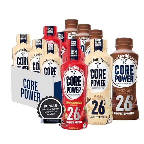 Chocolate Protein Milk Shakes, 14 Fl Oz (Pack of 12) and Key Chain B1668