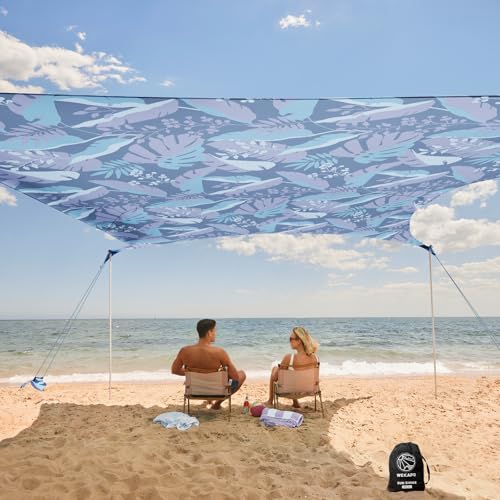 Beach Tent Sun Shelter with 4 Poles, UPF 50+ Protection D1691